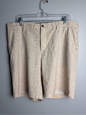 Adidas Golf Shorts Men's Beige Patterned Stretch Golf Shorts